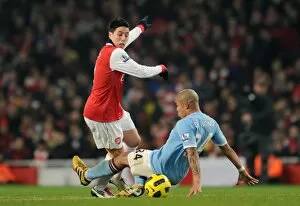 Images Dated 5th January 2011: Samir Nasri (Arsenal) Nigel De Jong (Man City). Arsenal 0: 0 Manchester City