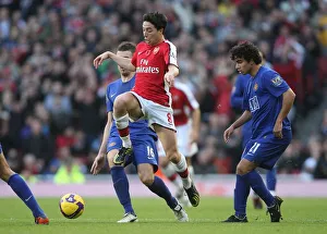 Arsenal V Manchester United 2008-09 Prints: Samir Nasri (Arsenal) Rafael (Manchester United)