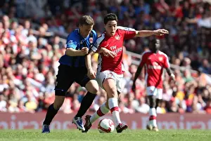 Samir Nasri (Arsenal) Robert Huth (Middlesbrough) before the match