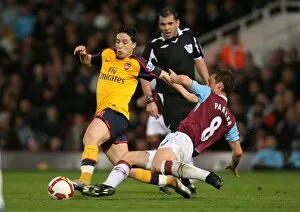 Images Dated 26th October 2008: Samir Nasri (Arsenal) Scott Parker (West Ham)