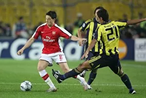 Images Dated 21st October 2008: Samir Nasri (Arsenal) Selcuk Sahin (Fenebahce)