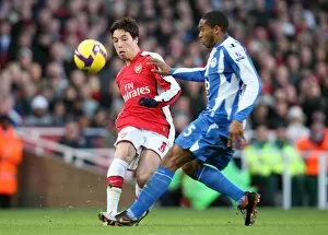 Images Dated 6th December 2008: Samir Nasri (Arsenal) Wilson Palacios (Wigan)