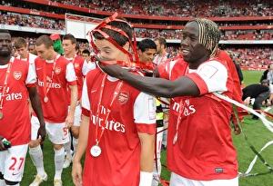 Samir Nasri and Bacary Sagna (Arsenal). Arsenal 3:2 Celtic. Emirates Cup, pre season Samir Nasri and Bacary Sagna (Arsenal). Arsenal 3:2 Celtic. Emirates Cup, pre season