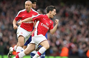 Images Dated 18th October 2008: Samir Nasri celebrates scoring the 1st goal
