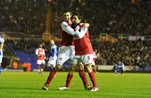 Images Dated 1st January 2011: Samir Nasri celebrates scoring the 2nd Arsenal goal with Robin van Persie