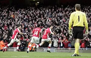Images Dated 8th November 2008: Samir Nasri celebrates scoring Arsenal and his 2nd