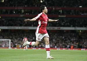 Images Dated 27th August 2008: Samir Nasri celebrates scoring Arsenals 1st goal