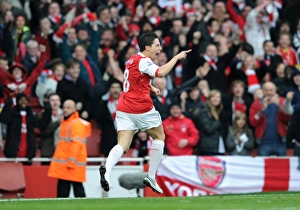 Images Dated 20th November 2010: Samir Nasri celebrates scoring Arsenals 1st goal. Arsenal 2: 3 Tottenham Hotspur