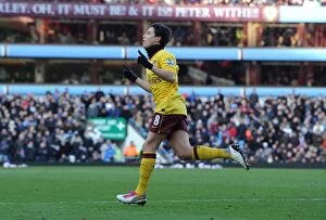 Aston Villa v Arsenal 2010-11 Gallery: Samir Nasri celebrates scoring Arsenals 2nd goal. Aston Villa 2: 4 Arsenal