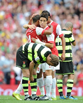 Samir Nasri celebrates scoring Arsenals 3rd goal. Arsenal 3:2 Celtic Samir Nasri celebrates scoring Arsenals 3rd goal. Arsenal 3:2 Celtic
