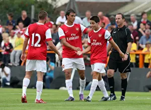 Barnet V Arsenal 2010-11 Prints: Samir Nasri celebrates scoring Arsenals 4th goal with Marouane Chamakh