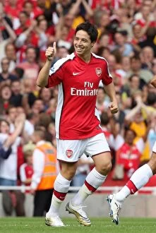 Images Dated 16th August 2008: Samir Nasri celebrates scoring Arsenals goal
