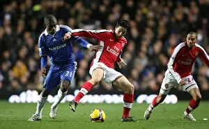 Chelsea v Arsenal 2008-09 Collection: Samir Nasri Gael Clichy (Arsenal) Salomon Kalou (Chelsea)
