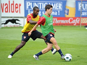 Samir Nasri and Johan Djourou (Arsenal). Arsenal Training Camp, Bad Waltersdorf