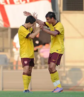Samir Nasri and Marouane Chamakh: Celebrating Arsenal's Second Goal Against Sturm Graz (2010)