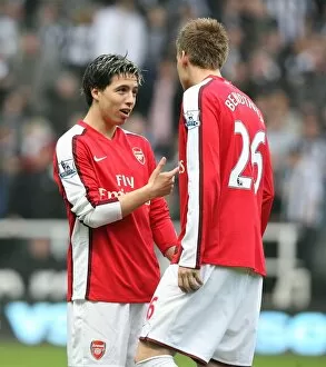 Newcastle United v Arsenal 2008-9 Collection: Samir Nasri and Nicklas Bendtner (Arsenal)