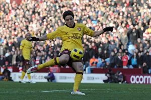 Aston Villa v Arsenal 2010-11 Gallery: Samir Nasri scores Arsenals 2nd goal. Aston Villa 2: 4 Arsenal. Barclays Premier League