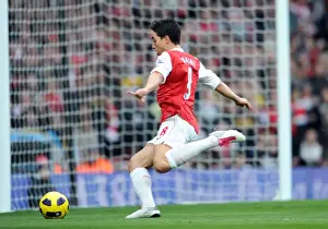 Samir Nasri Scores Arsenal's First Goal: Arsenal 2-3 Tottenham Hotspur, Barclays Premier League, Emirates Stadium (2010-11)