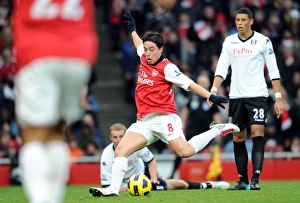 Arsenal V Fulham 2010-11 Prints: Samir Nasri Scores First Goal: Arsenal 2-1 Fulham