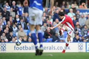 Samir Nasri shoots past Birmingham goalkeeper Joe Hart to score the Arsenal goal