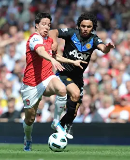 Arsenal V Manchester United 2010-2011 Prints: Samir Nasri vs. Fabio: Arsenal's Win Against Manchester United (1:0)