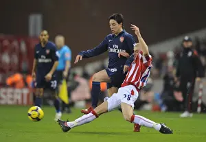Stoke City V Arsenal 2009-10 Prints: Samir Nasri's Brilliant Performance Leads Arsenal to 3-1 Victory Over Stoke City