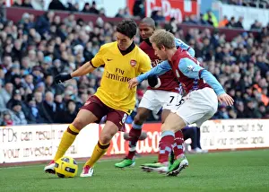 Aston Villa V Arsenal 2010-11 Prints: Samir Nasri's Nutmeg: Arsenal's Dominance over Aston Villa (4-2)