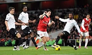 Images Dated 4th December 2010: Samir Nasri's Thrilling Run and Goal vs. Fulham: Arsenal's 2-1 Victory in the Premier League