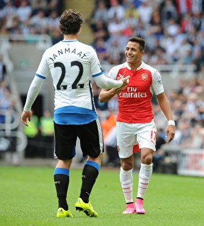 Newcastle United V Arsenal 2015-16 Prints: Sanchez and Janmaat: Deep in Dialogue during Newcastle vs. Arsenal (2015-16)