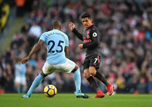 Manchester City V Arsenal 2017-18 Prints: Sanchez Nutmegs Fernandinho: Manchester Derby Drama (Arsenal vs. Manchester City, 2017-18)