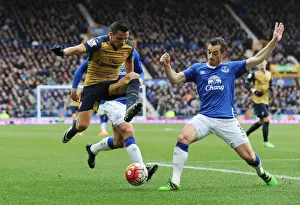 Everton V Arsenal 2015-16 Prints: Sanchez vs. Baines: A Premier League Showdown at Goodison Park