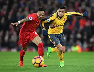 Liverpool V Arsenal 2016-17 Prints: Sanchez vs. Clyne: A Premier League Showdown - Arsenal vs. Liverpool, 2016-17