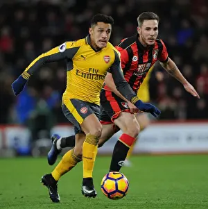 AFC Bournemouth V Arsenal 2016-17 Prints: Sanchez vs. Gosling: A Premier League Battle at the Vitality Stadium