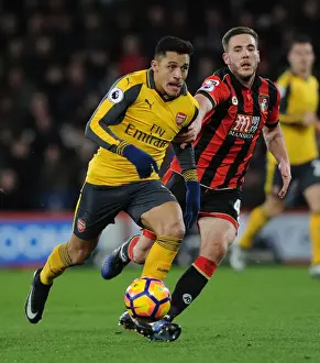 AFC Bournemouth V Arsenal 2016-17 Prints: Sanchez vs. Gosling: A Premier League Clash of Stars - Arsenal's Sanchez Takes on Bournemouth's Gosling
