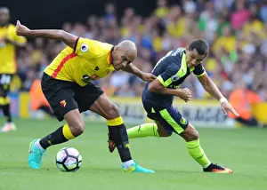Watford V Arsenal 2016-17 Prints: Sanchez vs. Kaboul: A Premier League Clash at Vicarage Road
