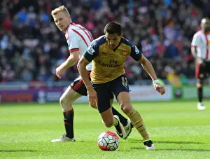 Sunderland V Arsenal 2015-16 Prints: Sanchez vs Larsson: Intense Battle in Sunderland vs Arsenal Premier League Clash, 2015-16