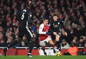 Arsenal V Manchester United 2017-18 Prints: Sanchez vs. Lindelof: A Premier League Battle at the Emirates