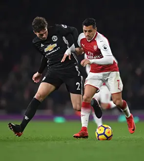 Arsenal V Manchester United 2017-18 Prints: Sanchez vs. Lindelof: A Premier League Showdown - Arsenal vs. Manchester United, 2017-18