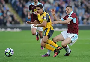Burnley V Arsenal 2016-17 Prints: Sanchez vs. Marney: A Premier League Battle at Turf Moor