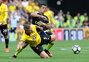 Watford V Arsenal 2016-17 Prints: Sanchez vs. Prodl: A Premier League Battle at Vicarage Road