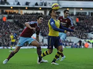 West Ham United V Arsenal 2014-15 Prints: Sanchez vs. Tomkins: A Premier League Showdown at Boleyn Ground
