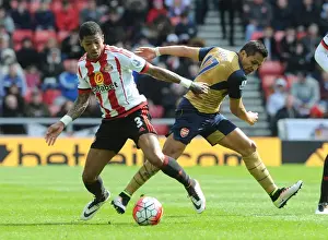 Sunderland V Arsenal 2015-16 Prints: Sanchez vs van Aanholt: Intense Clash in Sunderland vs Arsenal Premier League Encounter (2015-16)