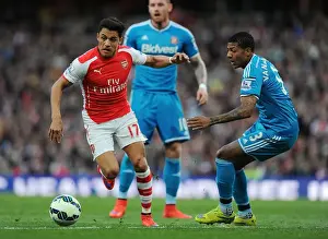 Arsenal V Sunderland 2014-15 Prints: Sanchez vs Van Aanholt: A Premier League Battle at Emirates Stadium (2014-15)