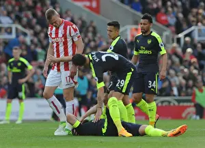 Stoke City V Arsenal 2016-17 Prints: Sanchez and Xhaka Face Off Against Shawcross: Stoke City vs Arsenal