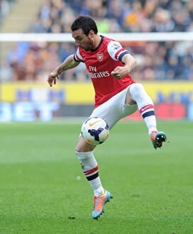 Hull City v Arsenal 2013/14 Collection: Santi Cazorla: In Action for Arsenal Against Hull City, Premier League 2013-2014