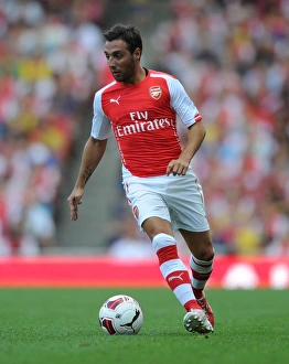 Arsenal V AS Monaco 2014-15 Prints: Santi Cazorla: In Action for Arsenal against AS Monaco, Emirates Cup 2014