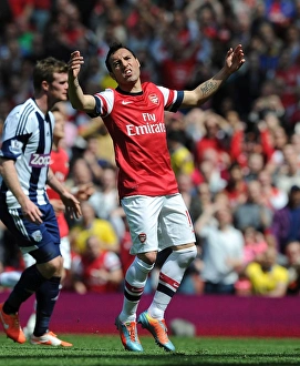 Arsenal V West Bromwich Albion 2013-14 Prints: Santi Cazorla in Action: Arsenal vs. West Bromwich Albion, Premier League 2013-14