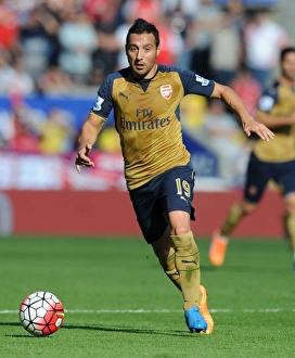 Leicester City V Arsenal 2015/16 Prints: Santi Cazorla in Action: Arsenal vs. Leicester City, Premier League 2015/16