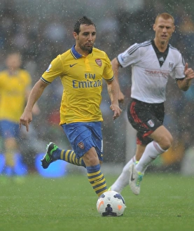 Fulham F C Prints: Santi Cazorla in Action: Arsenal vs. Fulham, Premier League 2013-14