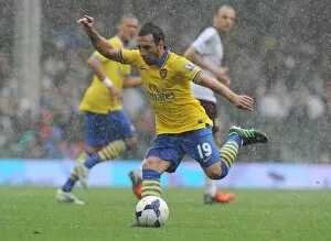 Images Dated 24th August 2013: Santi Cazorla in Action: Arsenal vs. Fulham, Premier League 2013-14